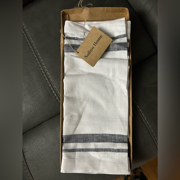 Solino Home Other - SOLINO Home French Stripe Table Runner – 100% Linen 14 x 36 Inches - Black/white